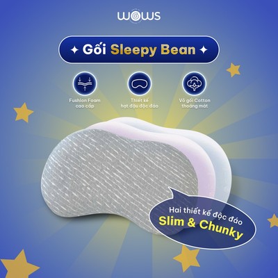 Gối WOWS Sleepy Bean - Gối Hình Hạt Đậu Nâng Đỡ Cổ Vai Gáy