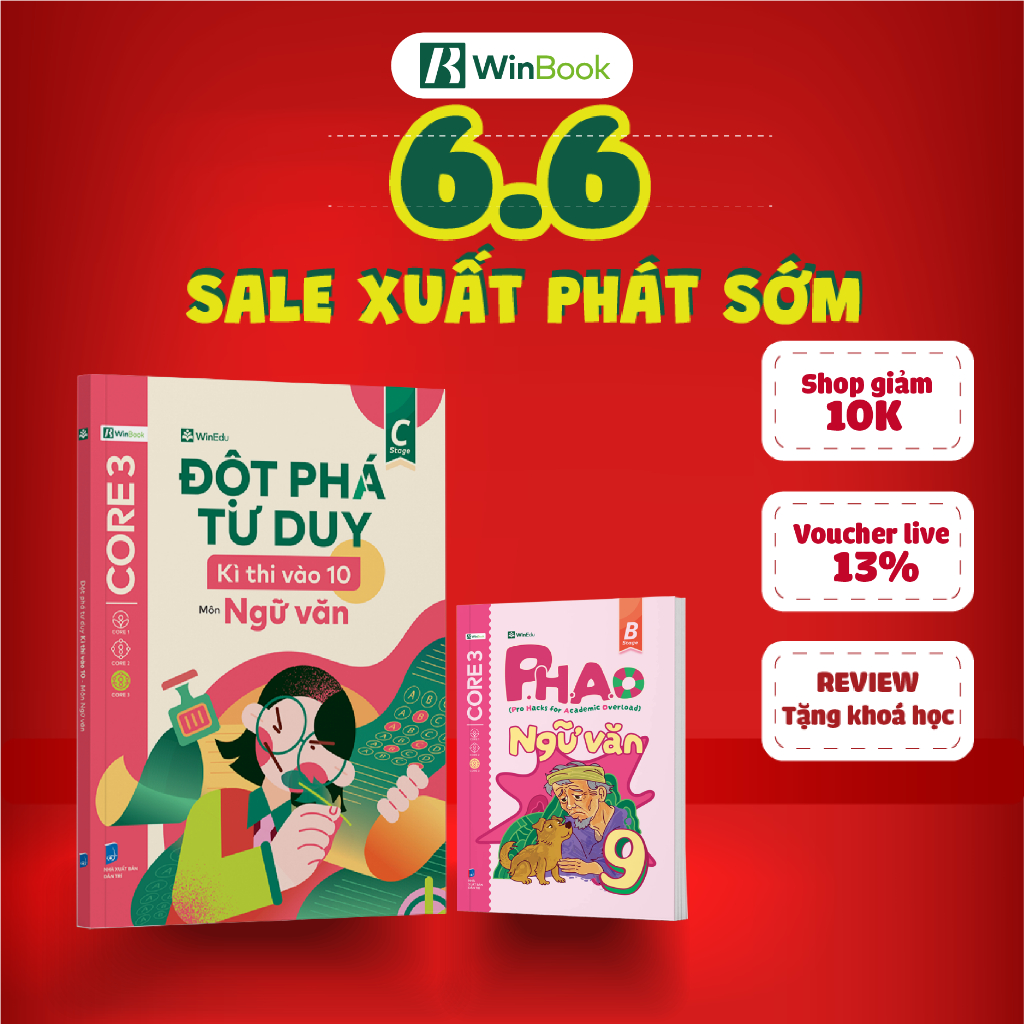 Bộ 2 Sách P.H.A.O Ngữ Văn Lớp 9 Và Đột Phá Tư Duy Kì Thi Vào 10 Môn Ngữ Văn Ôn Thi Cấp 3  | WinBook