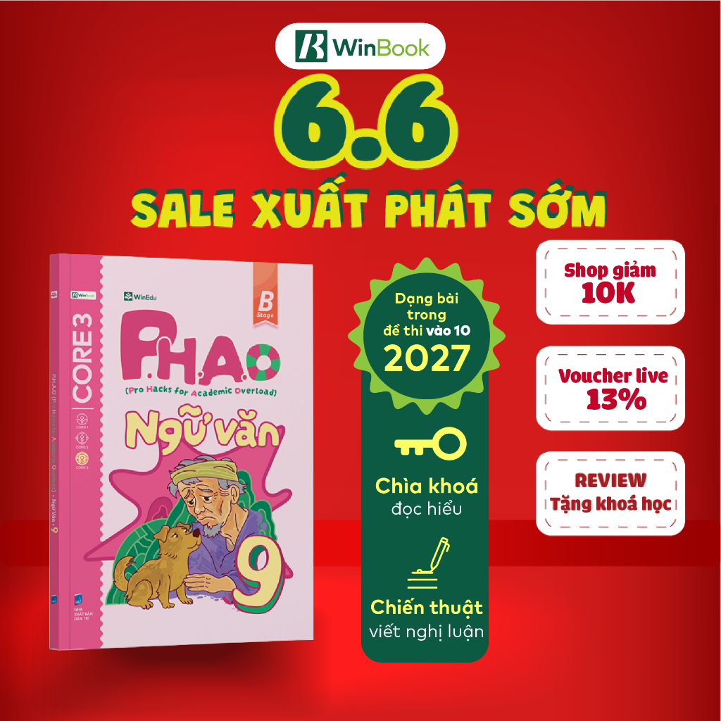 Sách Lý Thuyết P.H.A.O (Pro Hacks For Academic Overload) Ngữ Văn Lớp 9 Ôn Thi Vào Lớp 10 | WinBook
