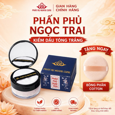 Phấn phủ Phấn Nụ Hoàng Cung màu trắng tinh chất ngọc trai 25gr /1 hộp