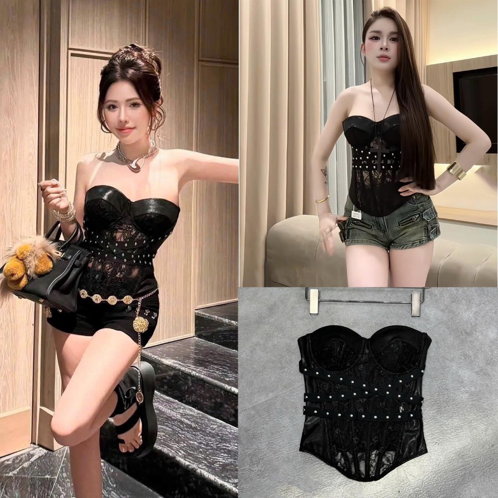 [Follow shop nhận mã 10k] Áo cup ren dây đinh UMEE STORE QCCC AC0004
