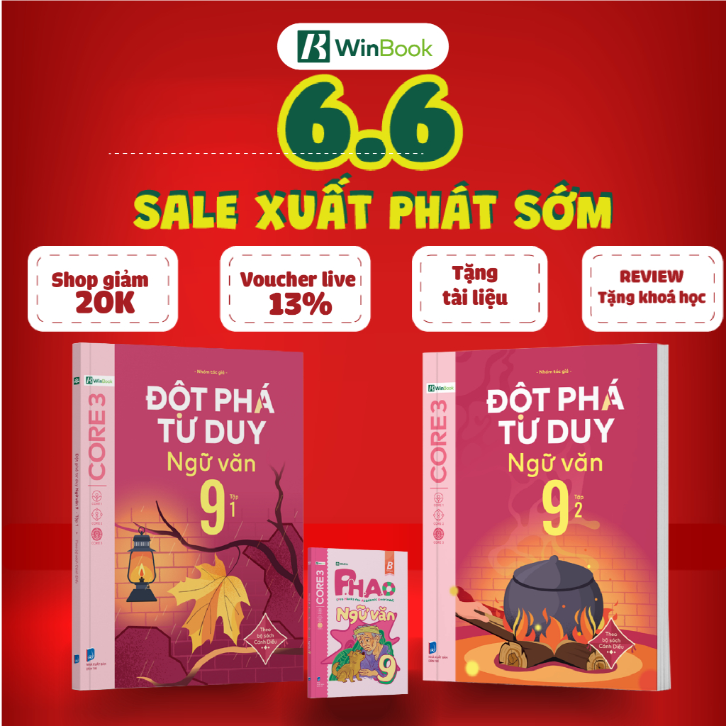 Bộ 3 Sách P.H.A.O Ngữ Văn Lớp 9 Và Đột Phá Tư Duy Ngữ Văn 9 (Tập 1, 2)  Ôn Thi Vào Lớp 10 | WinBook