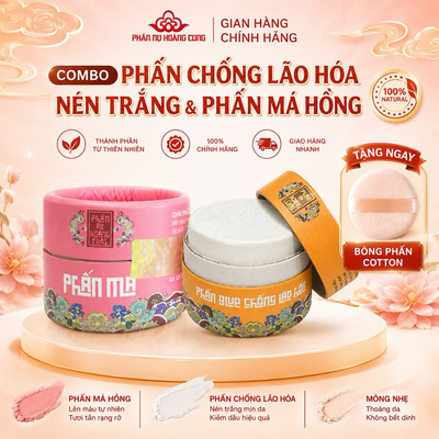 Combo chống lão hóa trang điểm Phấn Nụ Hoàng Cung 20g