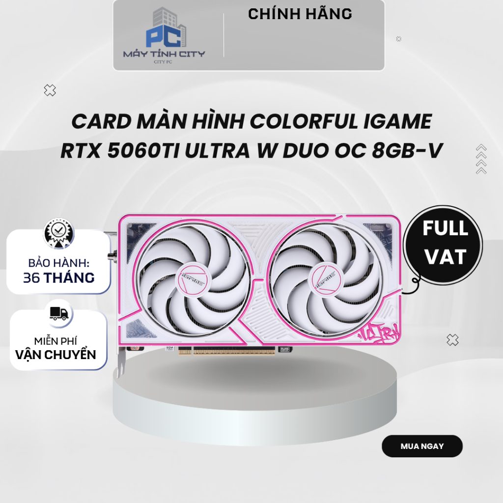 [Full Vat] Card màn hình NVIDIA GeForce RTX 5060 Ti Colorful iGame Ultra W DUO OC | 8GB GDDR7