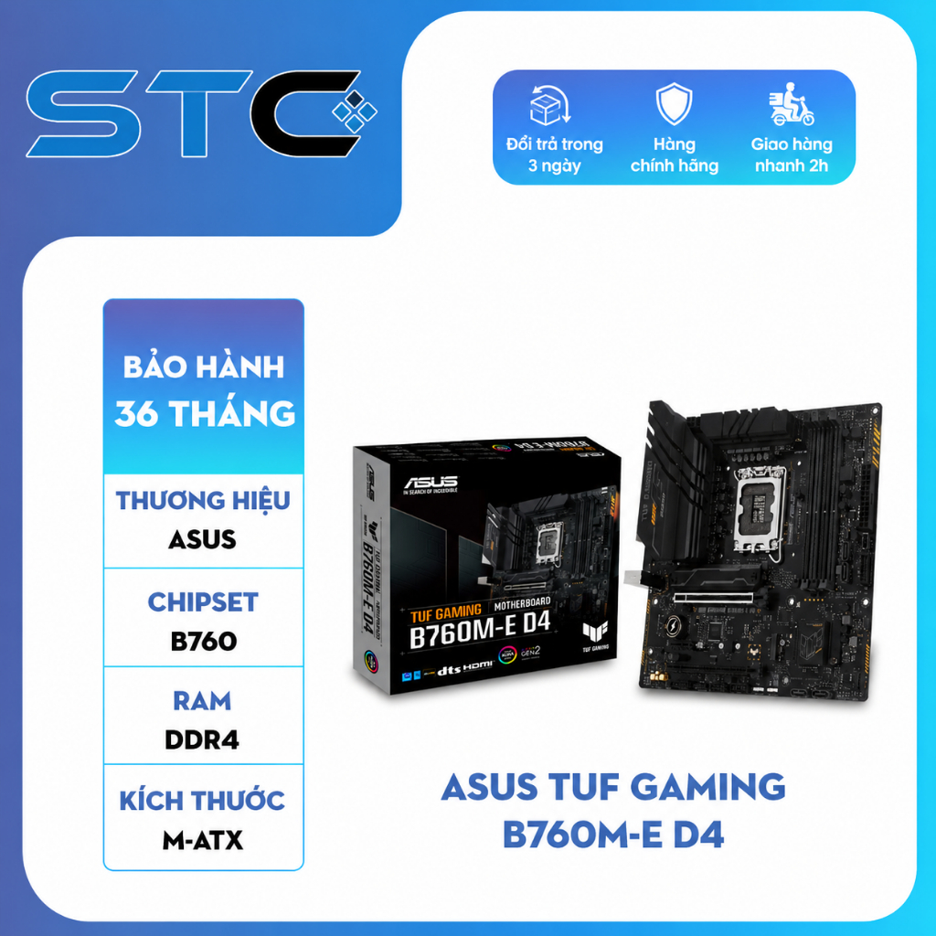 [Full Vat ] Mainboard Asus TUF Gaming B760M-E - Hàng mới 100%