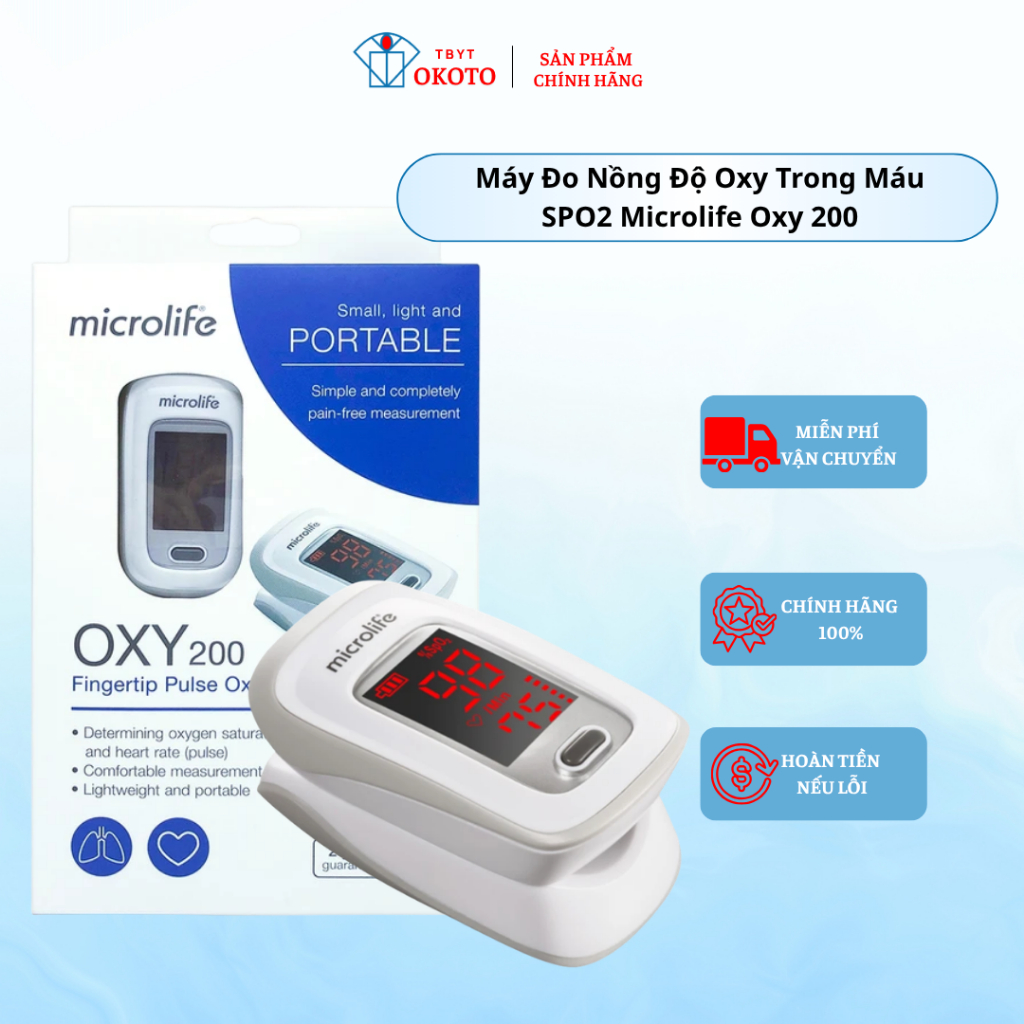 Máy Đo Nồng Độ Oxy SPO2 Microlife Oxy 200
