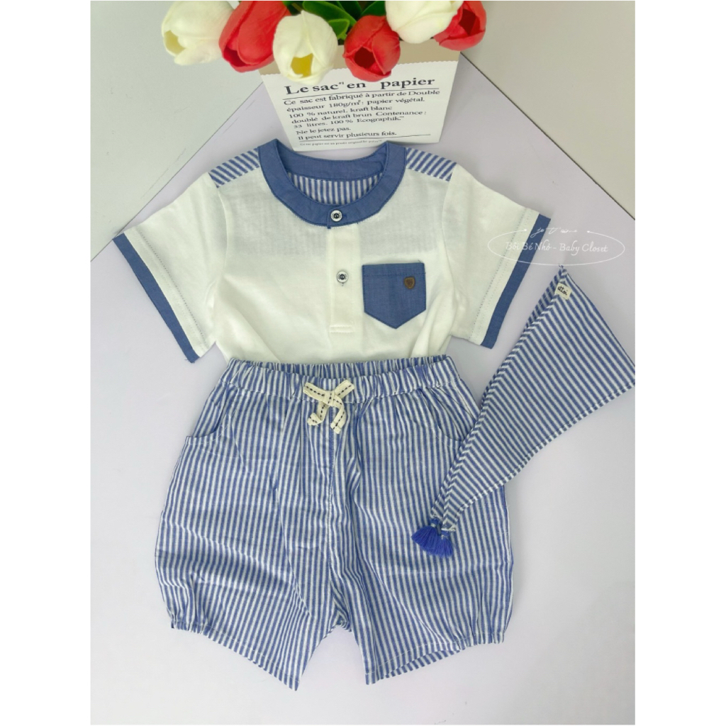 Set Ettoi: áo + quần + khăn cho bé trai