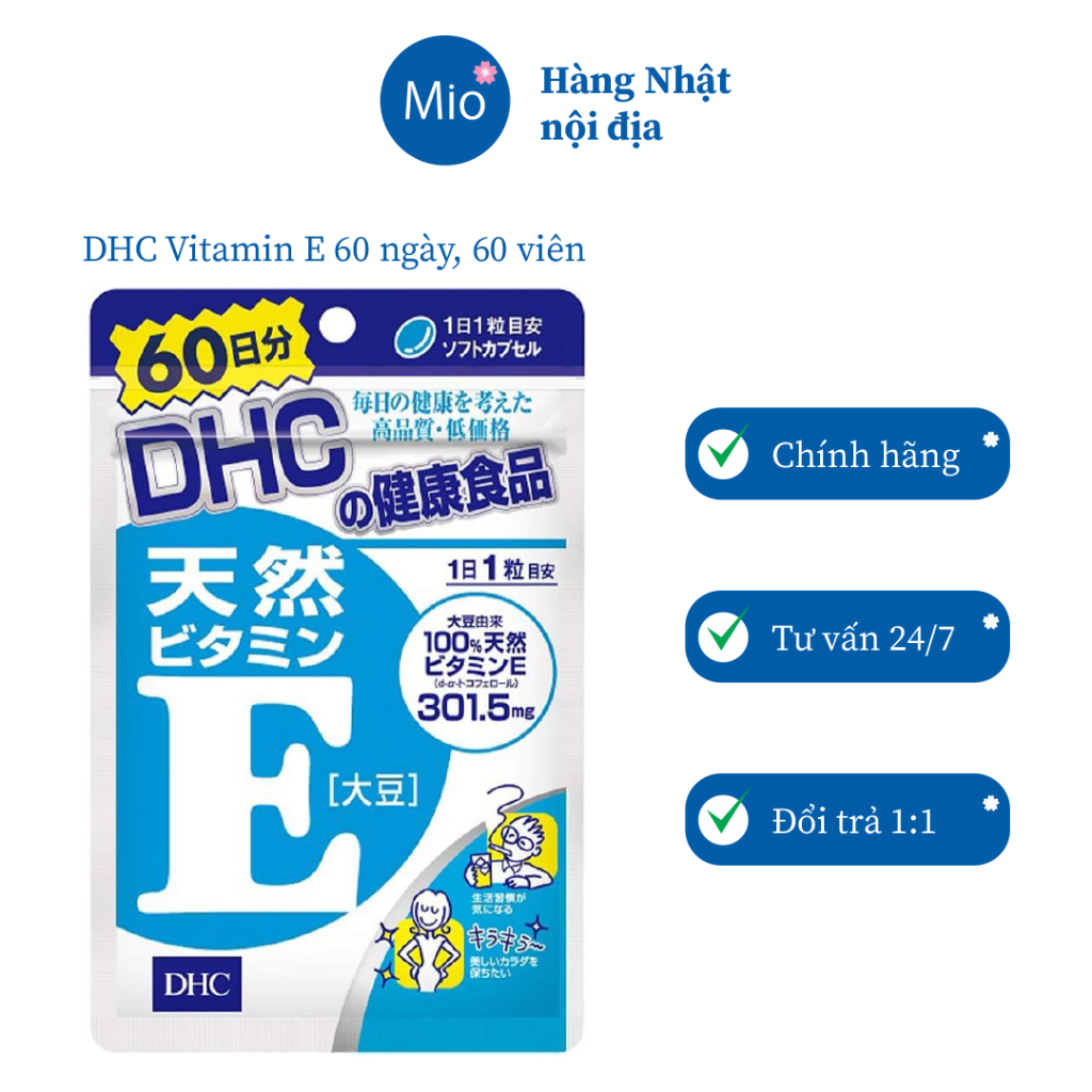 Viên uống DHC Vitamin E, bổ sung Vitamin E tự nhiên