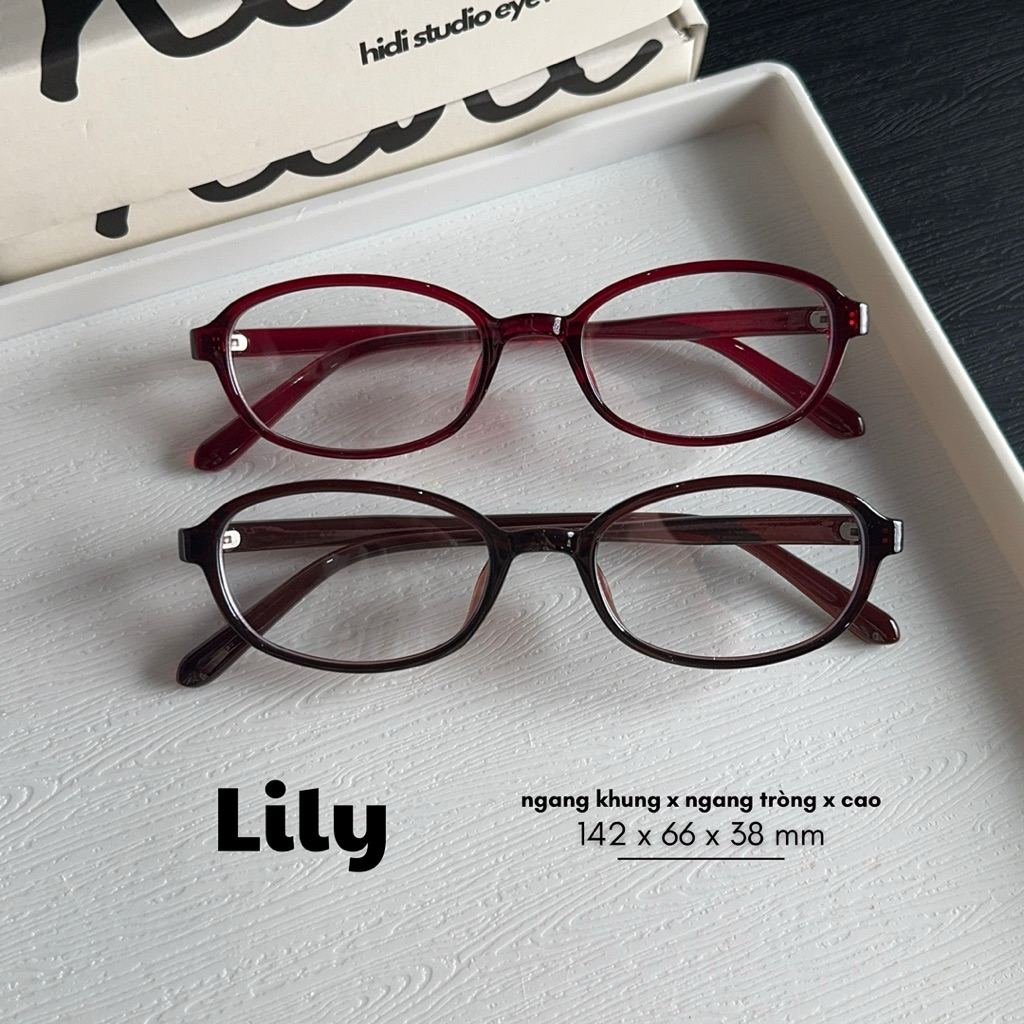 [ Lily ] Gọng kính oval chữ nhật style Bayonetta. Dáng kính trung bình, có thể thay lắp cận. Hidi St