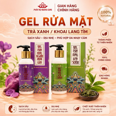Gel Rửa Mặt Phấn Nụ Hoàng Cung trà xanh/khoai lang tím 120ml