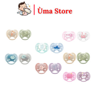 Ti giả Avent Ultra Soft - Ultra Air trơn núm Silicon dẹt đủ size 0-6m 6-18m 18m+