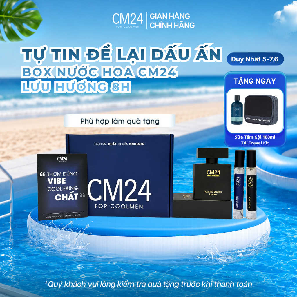 (BOX QUÀ TẶNG BẠN TRAI) Combo Nước Hoa Nam Iconic Perfume Set CM24 For Coolmen 68ml Phiên Bản Đặc Bi