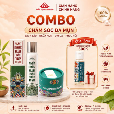Combo dưỡng da ngừa mụn Phấn Nụ Hoàng Cung 120ml