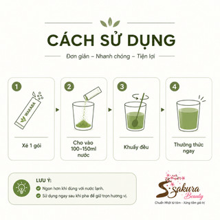 Bột Mầm Lúa Mạch Non Grass Barley Nhật Bản Dạng Bột Hòa Tan - Hộp 44 Gói