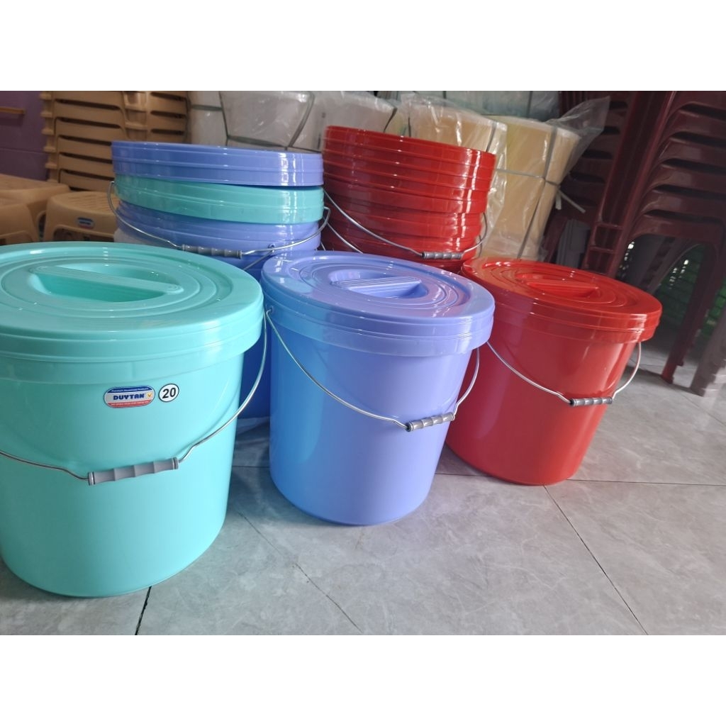 COMBO 10 XÔ 20 LÍT QUAI SẮT DUY TÂN, XÔ QUAI SẮT 20, XÔ DUY TÂN, XÔ ĐỰNG NƯỚC