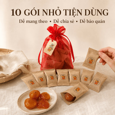 Túi Trái Cây Ăn Vặt Nam Xanh, Tắc Sấy Dẻo Mật Ong, Ăn Vặt Healthy, Nguyên Liệu Chọn Lọc, Túi 10 Gói