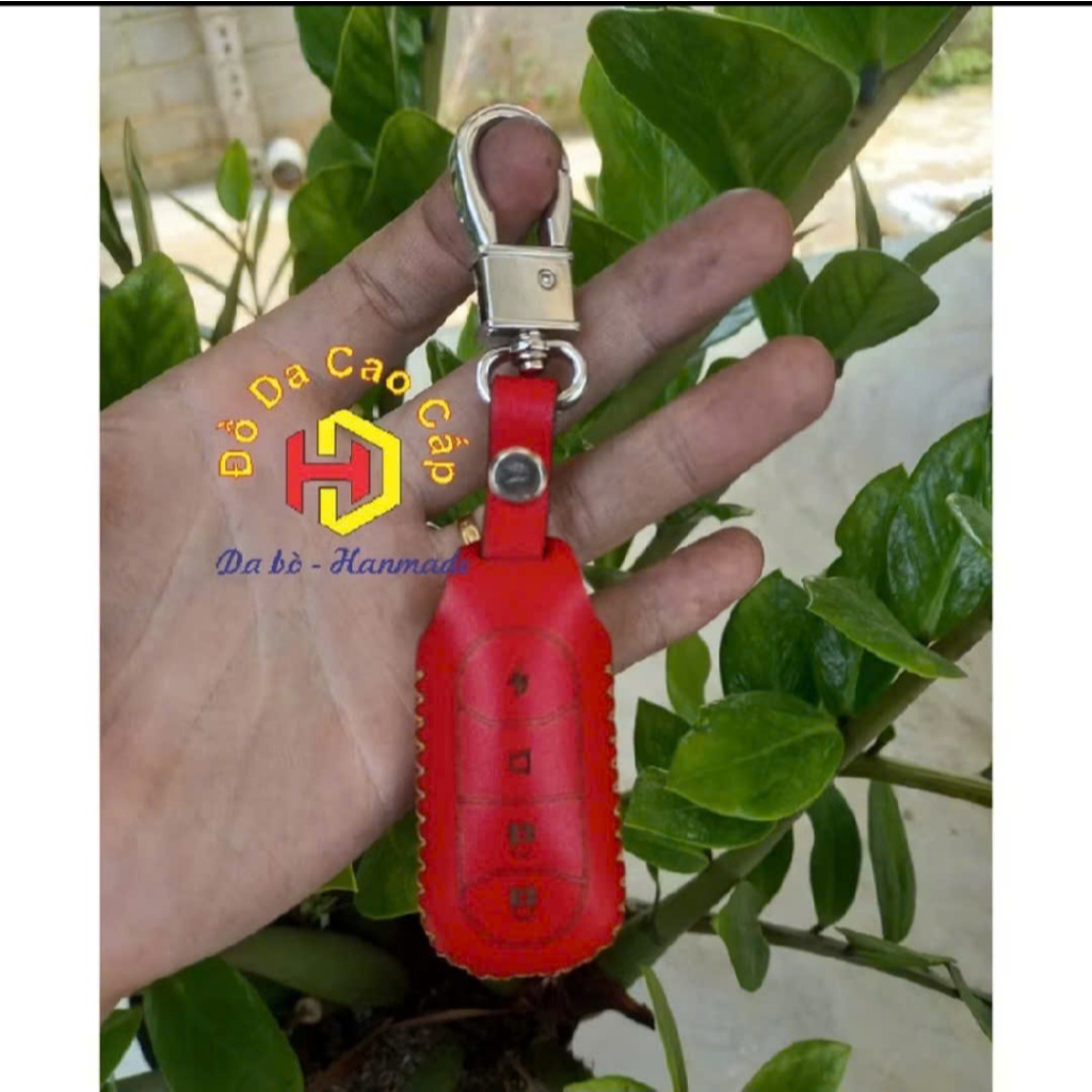 New] Bao da chìa khóa xe điện Osakar Nispa bằng da bò, kèm tặng móc, khóa khắc tên lên bao da
