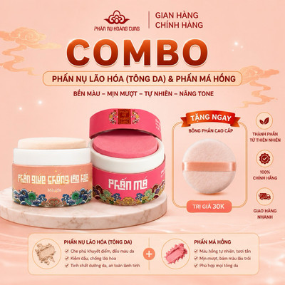 Combo chống lão hoá trang điểm (tông da) Phấn Nụ Hoàng Cung 20g