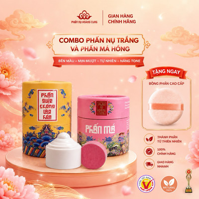 Combo Phấn Nụ Trắng Má Hồng Phấn Nụ Hoàng Cung 20g