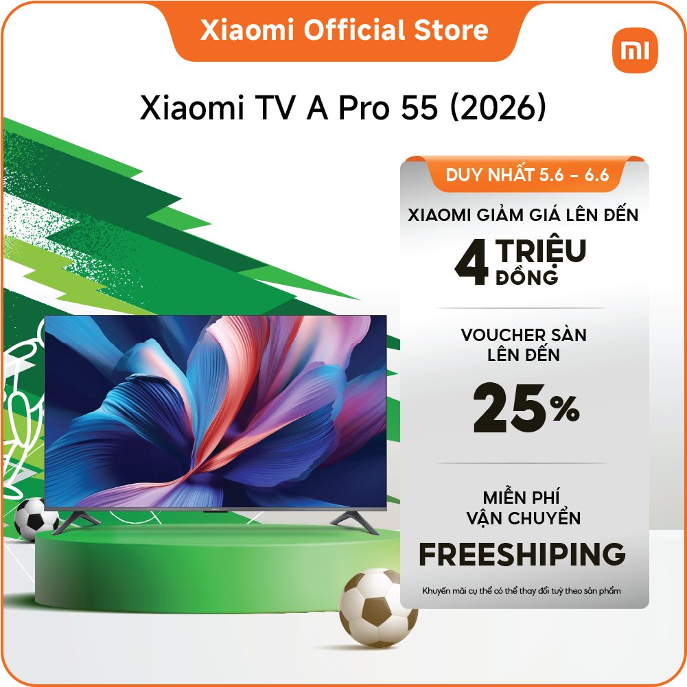 [TV Mới] Xiaomi TV A Pro 55'' 2026 | Màn hình QLED 4K độ sáng cao với công nghệ làm mượt chuyển động