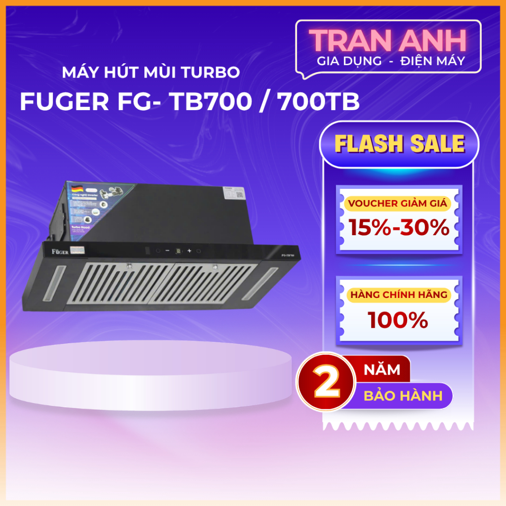 Máy hút mùi âm tủ Fuger FG TB700 | Fuger FG 700TB, Động cơ tuabin công suất 1500m3/h, Bảo hành 2 năm
