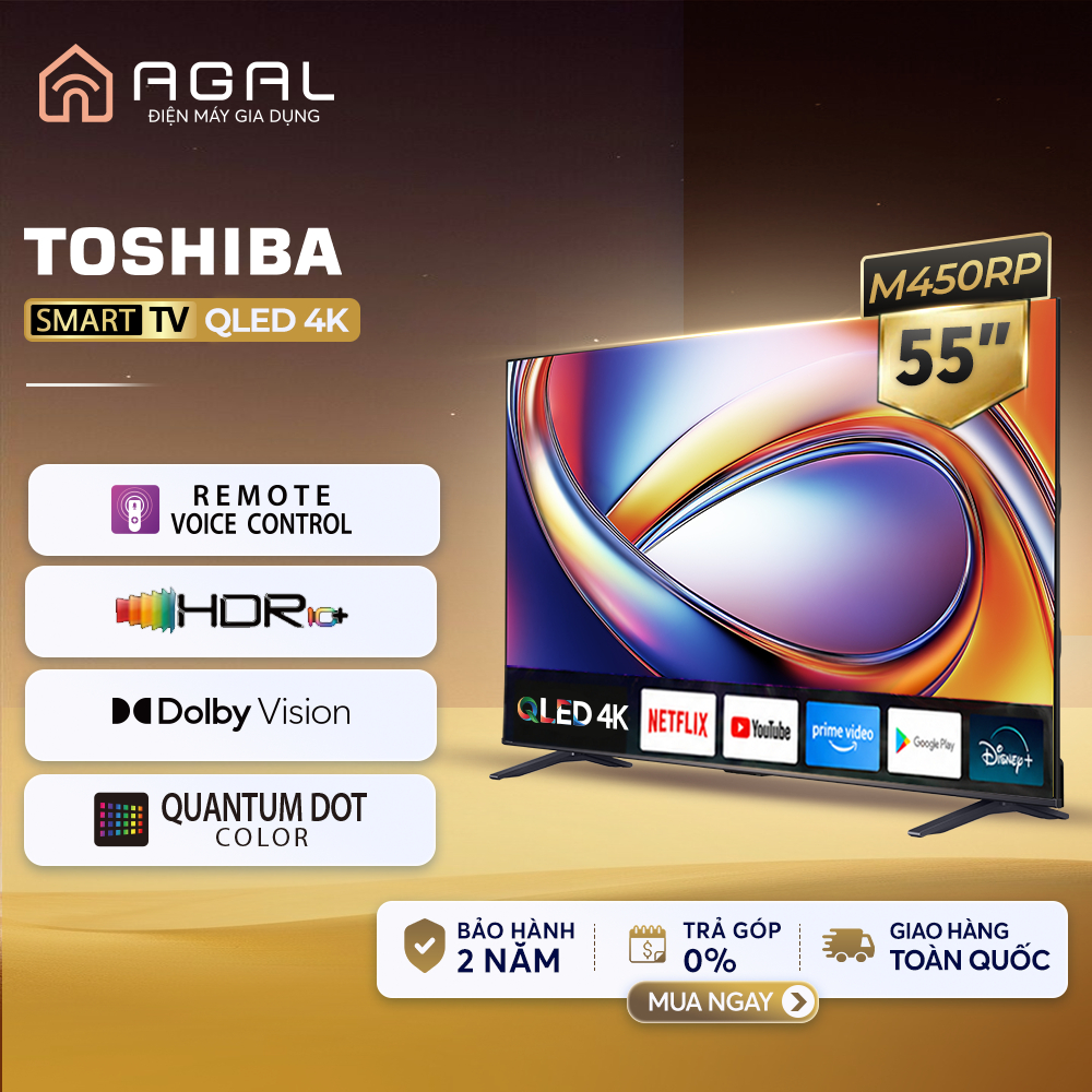 Smart Tivi Toshiba 55 inch QLED 55M450RP, Giao Hàng Toàn Quốc, Bảo Hành 24 Tháng