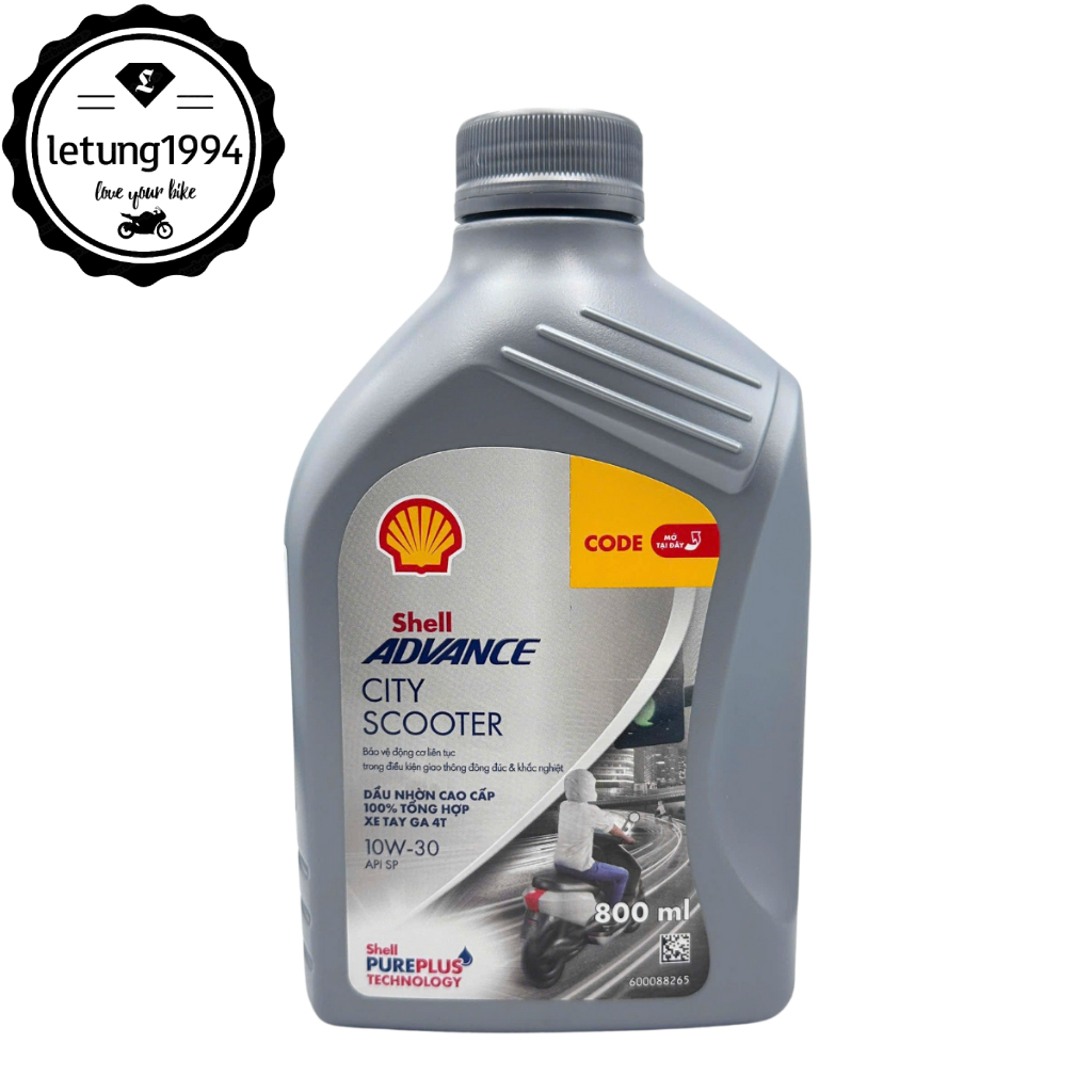 Nhớt xe tay ga Shell Advance City Scooter API SP 10W40 Sản xuất tại Thái Lan