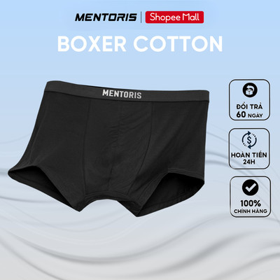 Quần Lót Boxer Nam MENTORIS Vải Cotton Mềm Mịn, Kháng Khuẩn, Thoáng Khí, Thấm Hút Mồ Hôi MIBX25A001