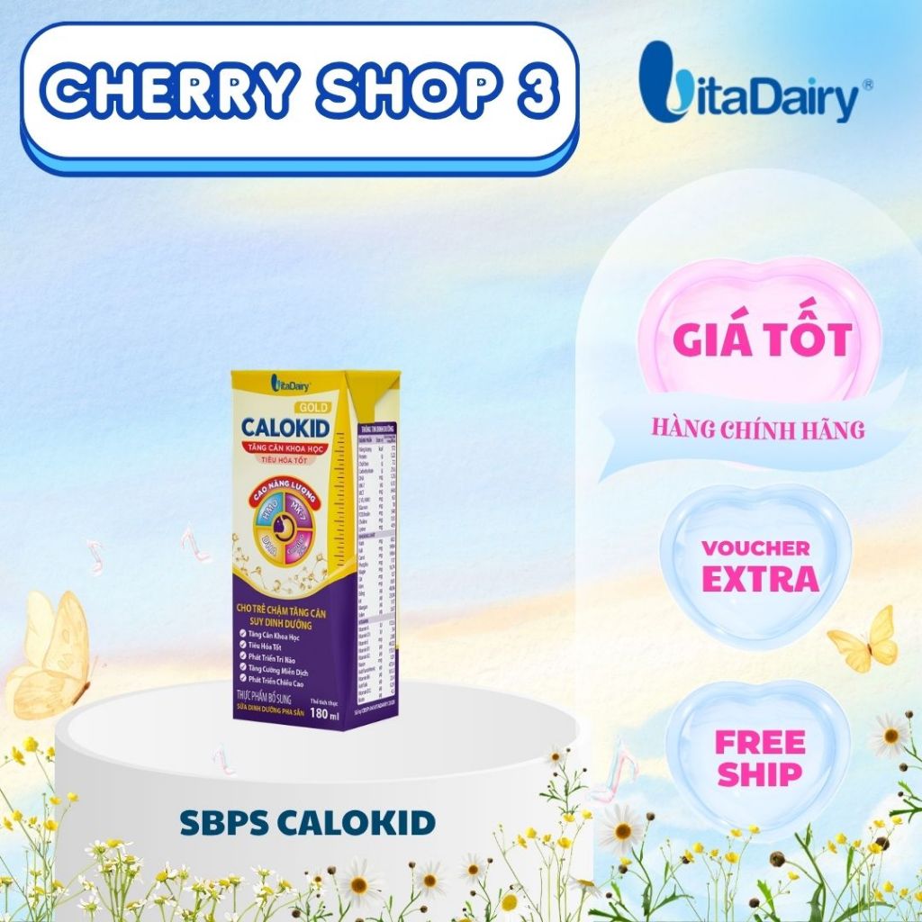 Sữa uống dinh dưỡng Calokid 110ml/180ml ( thùng 48 hộp ) - Vitadairy - Hàng Chính Hãng