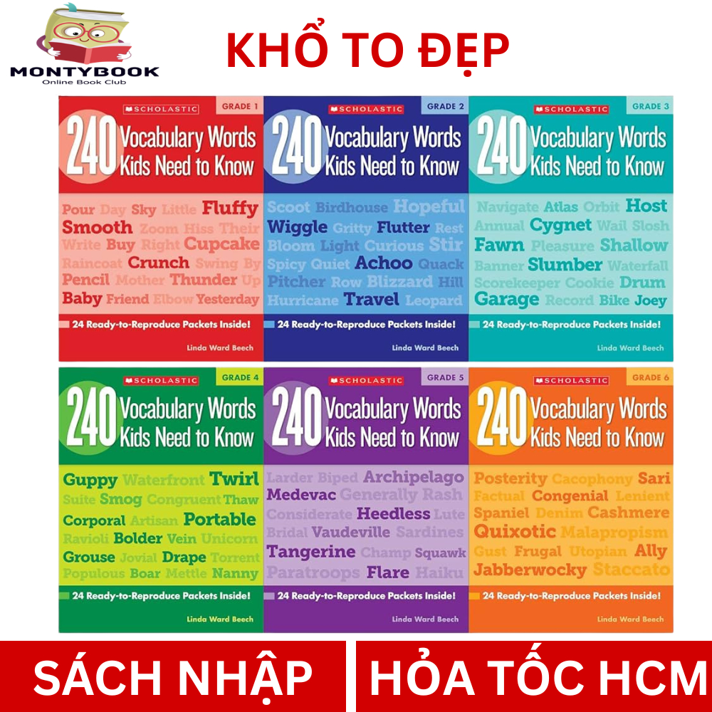 Sách - 240 Vocabulary words kids need to know Grade 1-6 (6 quyển) NHẬP KHẨU