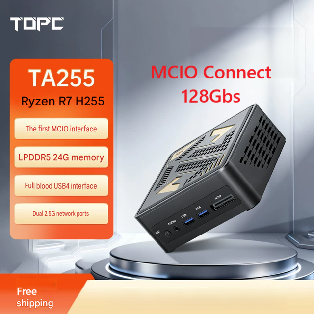 [ MCIO 128Gbs ] Mini PC TOPC TA255 24GB LPDDR5 6400Mhz Tản Nhiệt Buồng Hơi/ Khung Máy HK Nhôm Max 70
