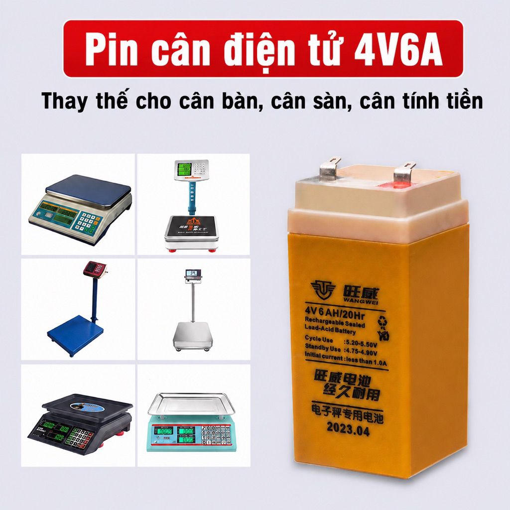 Pin cân 4V cho cân bàn, cân sàn, cân ghế