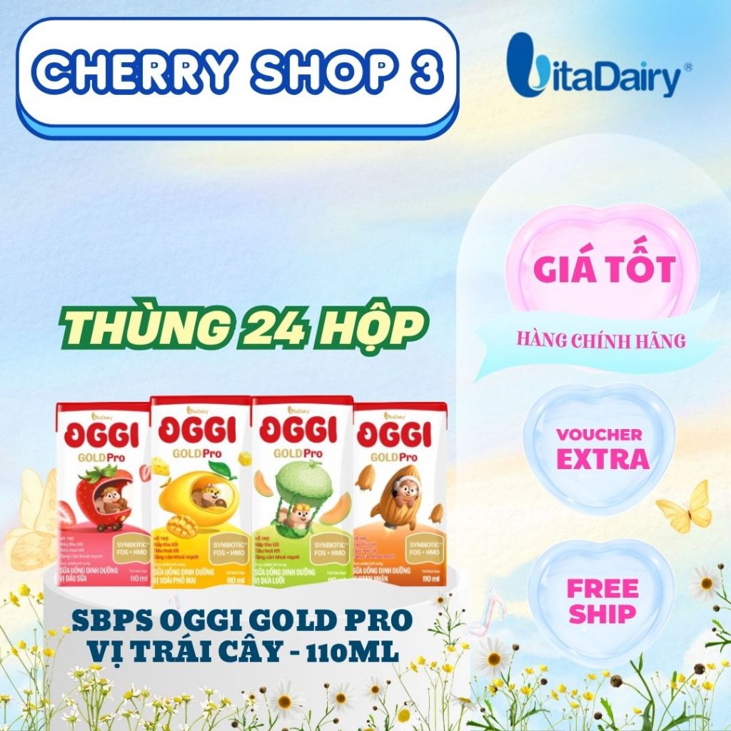 SUDD Oggi Gold Pro vị trái cây 110ml - ( thùng 24 hộp ) - Vitadairy - Hàng chính hãng
