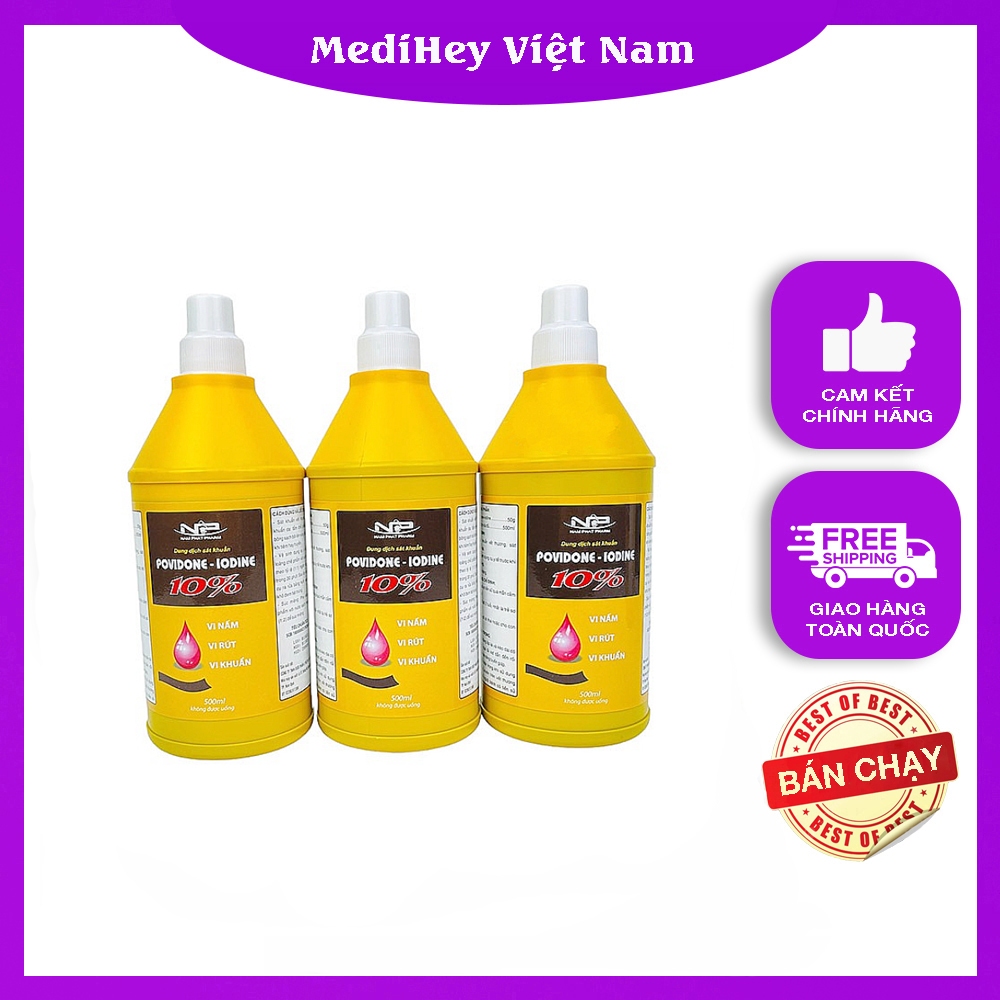 Dung dịch sát khuẩn Povidone iodine 10% 500ml