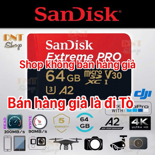 Thẻ nhớ microsdxc sandisk extreme pro a2 - 64gb v30 u3 class 10 uhs-i 200mb/s 170mb/s