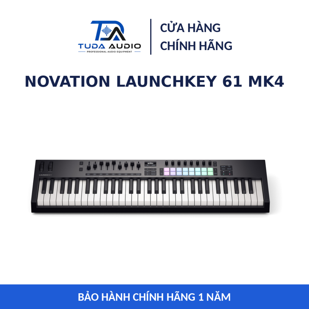 Novation Launchkey 61 MK4 - Bàn Phím MIDI Keyboard Controller 61 Phím 16 Pad 9 Fader OLED USB-C Prod