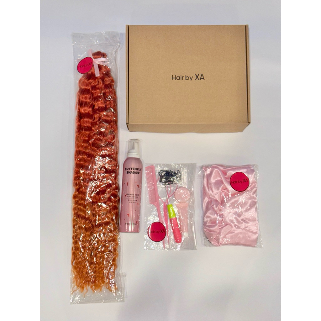 Set Nguyên Liệu Tóc Giả Và Dụng Cụ Mỹ Phẩm Tạo Kiểu Tóc Crochet Braids Móc Nối Tóc Giả