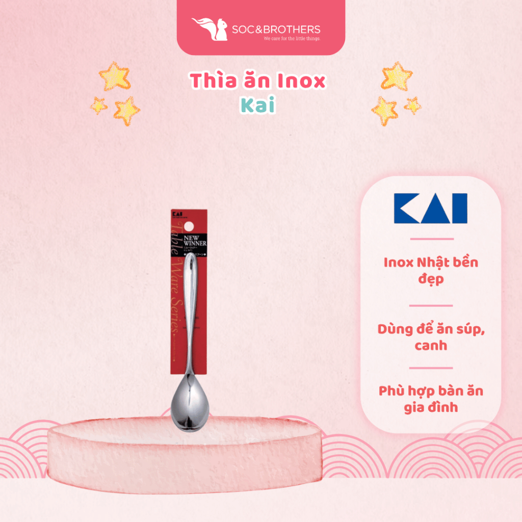 Thìa ăn KAI NEW WINNER CUP-SOUP SPOON dùng để ăn súp, canh FA-5073 - socandbrothers