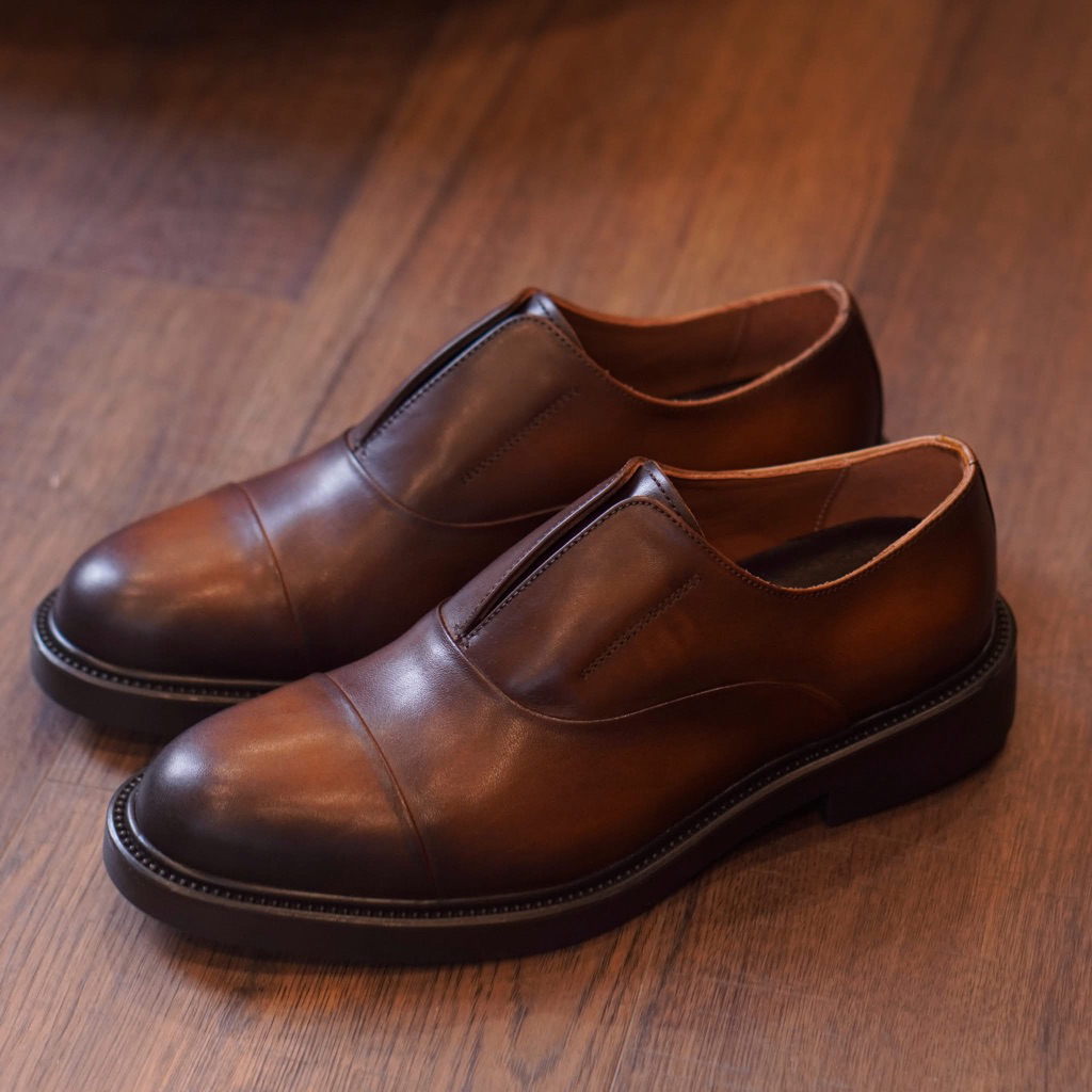 [GIÀY OXFORD] KING OXFORD không dây patina, giày tây công sở hiện đại, giày cưới nam