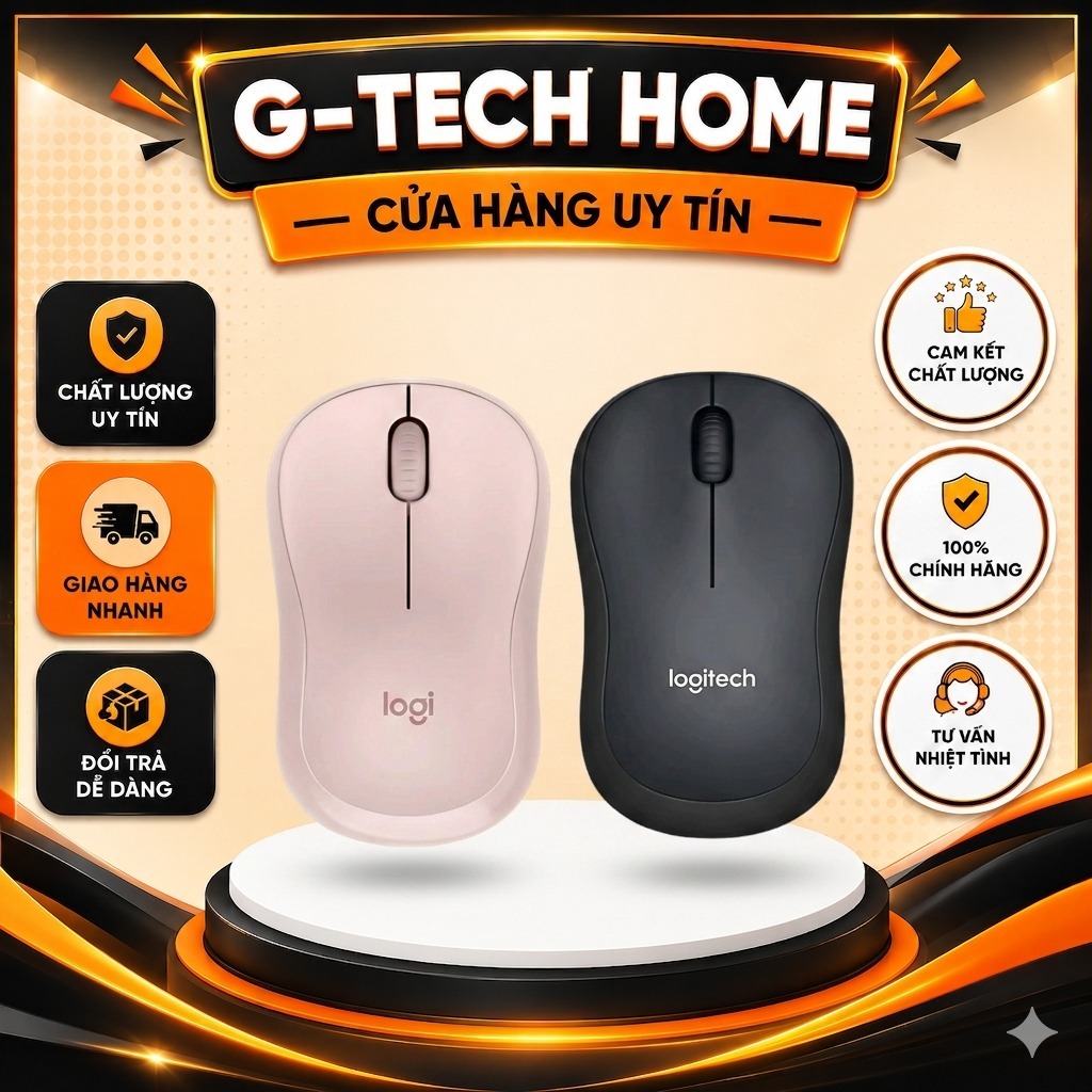 Chuột Không Dây Logitech M220 Silent Bluetooth, Văn Phòng Giảm Tiếng Ồn, Tặng USB & Pin