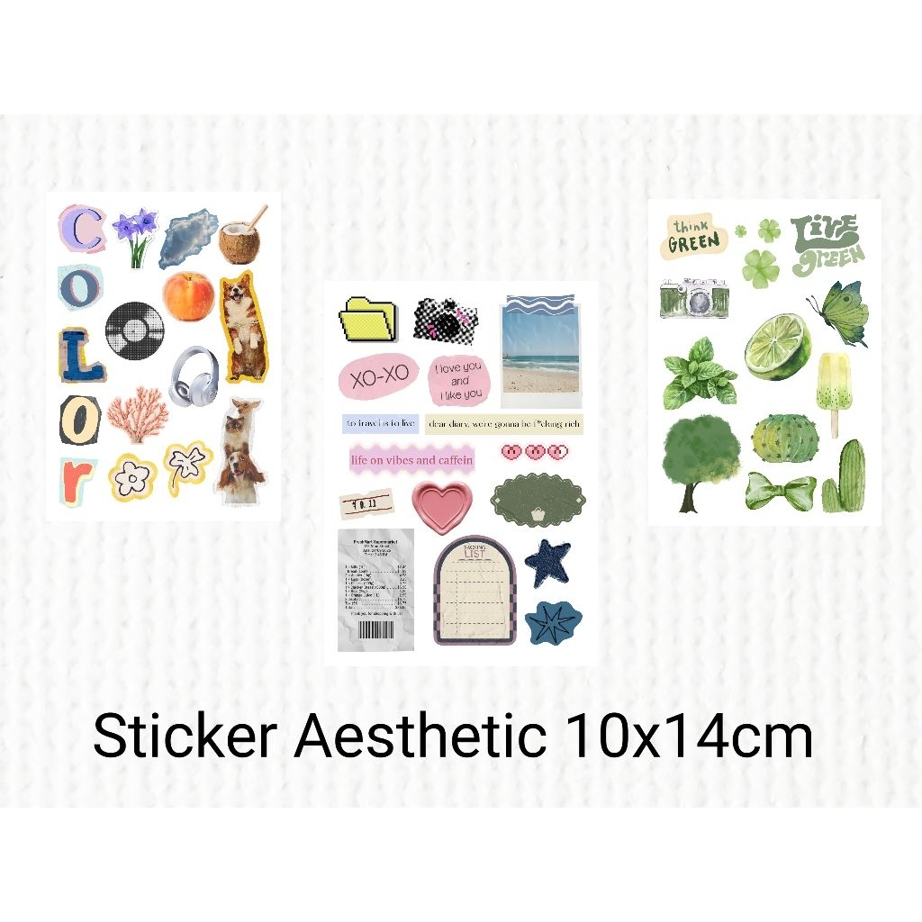 Sticker Aesthetic Mix Collection 10x14cm 🌷🍃