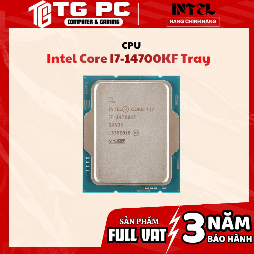 [FULL VAT] CPU Intel Core i7-14700KF Tray - NEW CHÍNH HÃNG BẢO HÀNH 36 THÁNG