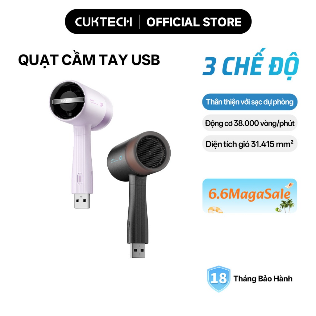 CUKTECH Quạt Cầm Tay Mini Ngoài Trời USB – 3 Cấp Độ Gió, Tương Thích Powerbank, Quạt Di Động | BigBuy360 - bigbuy360.vn