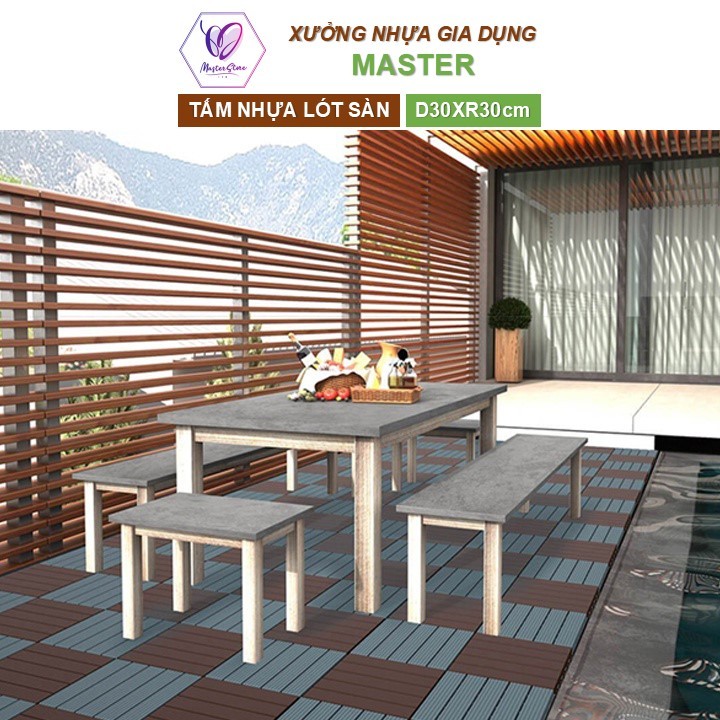 Tấm Nhựa Lót Sàn Giả Gỗ Cao Cấp Kích Thước 30x30x2cm  Chống Nước Chống Ẩm Mốc