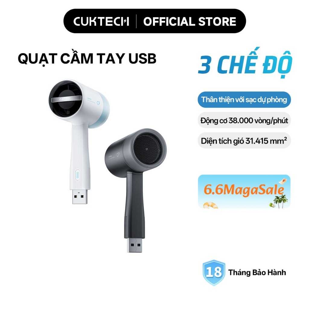 CUKTECH Quạt Cầm Tay Mini Ngoài Trời USB – 3 Cấp Độ Gió Tương Thích Powerbank Quạt Di Động | BigBuy360 - bigbuy360.vn