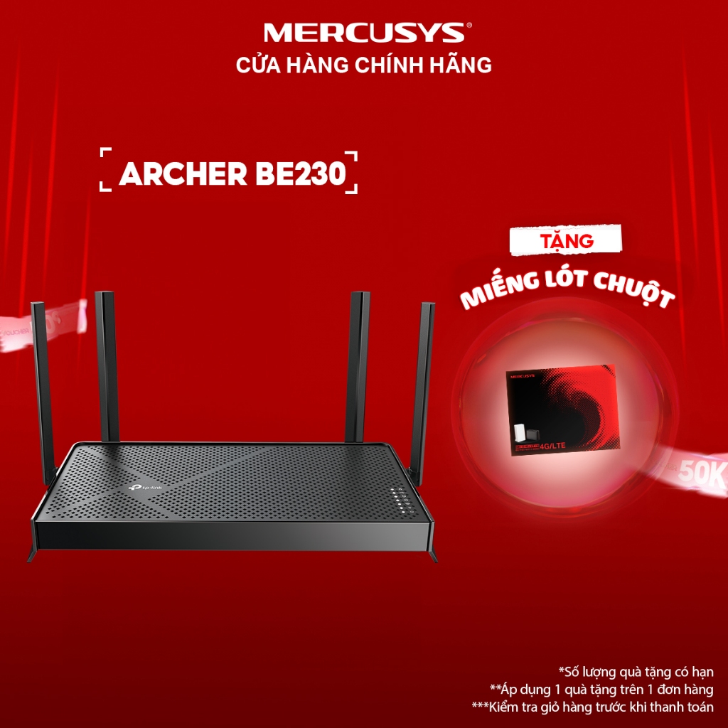 Bộ Phát WiFi 7 TP-Link Archer BE230 Băng Tần Kép Tốc Độ 3.6 Gbps