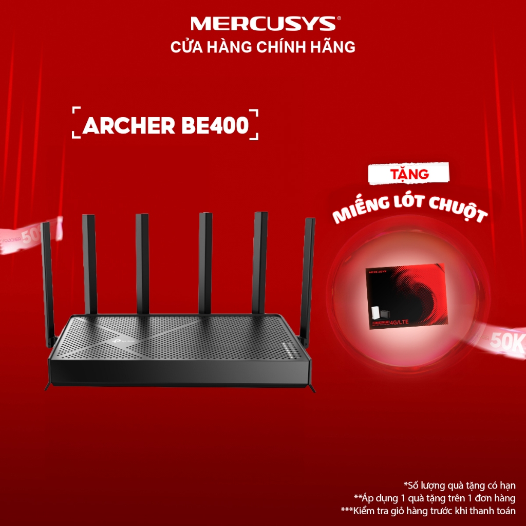 [Hỏa Tốc] Bộ Phát WiFi 7 TP-Link Archer BE400 Băng Tần Kép BE6500