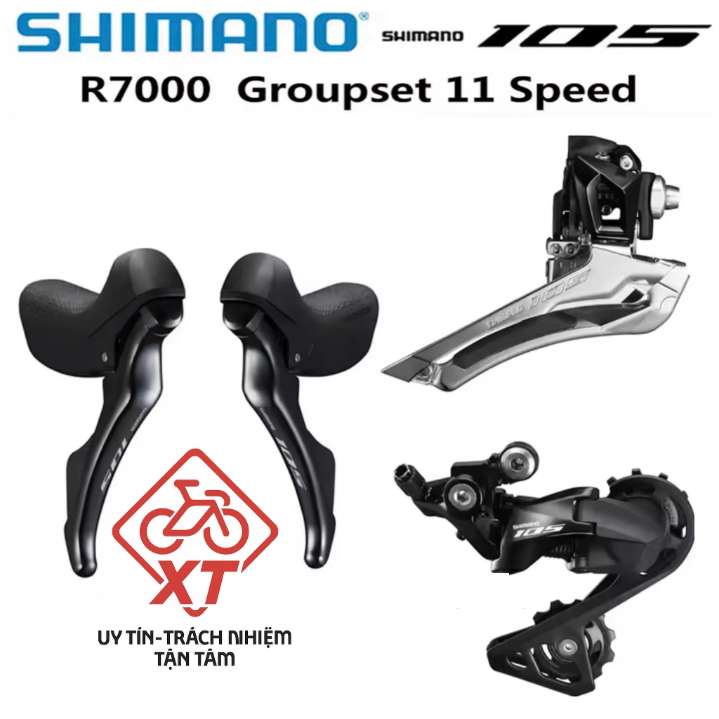Bộ group road Shimano 105 R7000 22 Speed (Japan), Mini Group Xe đạp 105 R7000 3 món( tay lắc + củ đề