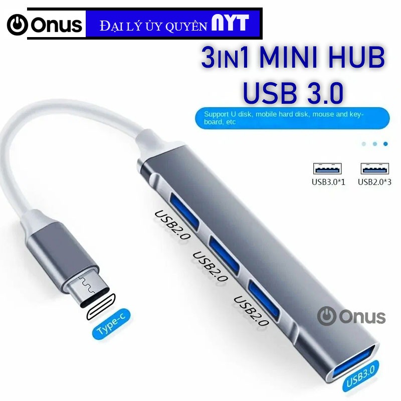 Bộ Chia Type-C Ra 4 Cổng USB  Tốc Độ 5Gbps Mở Rộng Cổng Kết Nối Laptop MBook PC – ONUS
