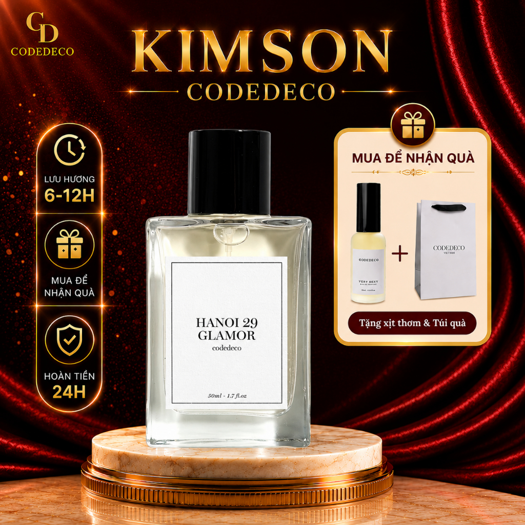 Tinh dầu nước hoa CODEDECO Hanoi 29 Glamor 50ml Nhẹ Nhàng, Thanh Lịch, Tinh Tế